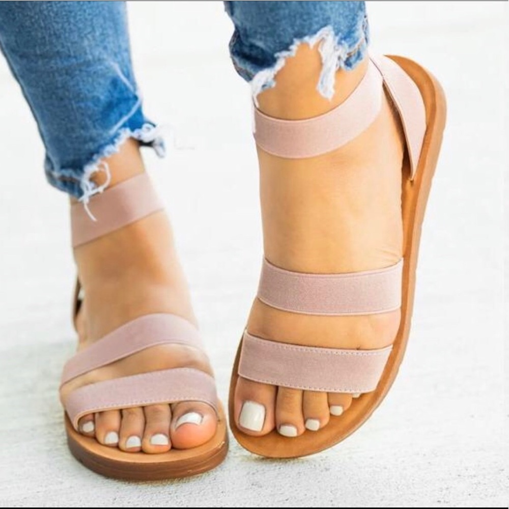 Pink slip on sandals NWT